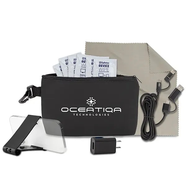 10 pcs Charging Kit in Black Mesh Zipper Pouch for