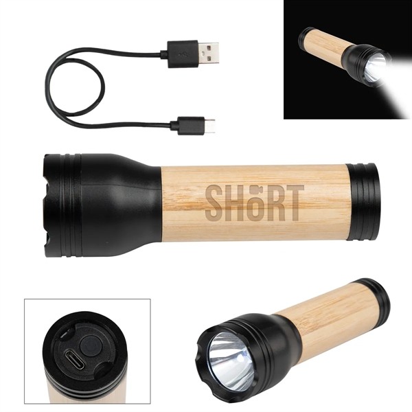 Bamboo Rechargeable LED Flashlight for