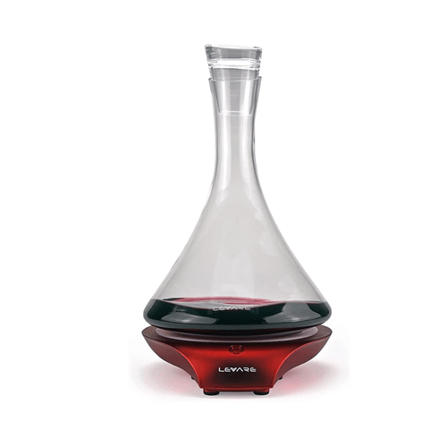 Aerating Wine Decanter and Swirling Base - Holiday Red for