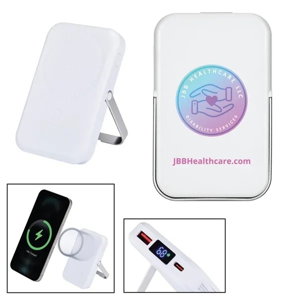 MagSafe Compatible 5000 mAh Magnetic Power Bank w/Stand for