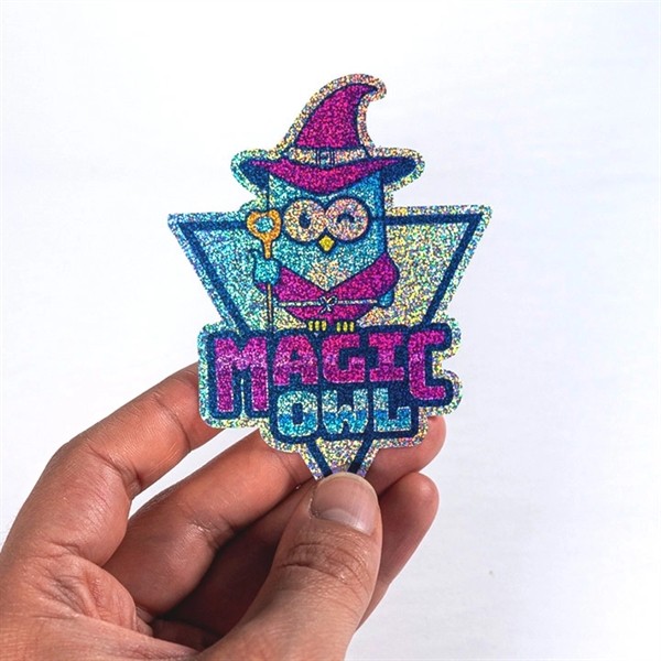 Custom Die-Cut Glitter Stickers for