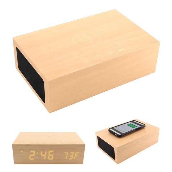 BlueSequoia Alarm Clock with Qi Charging Station and Wire.. for