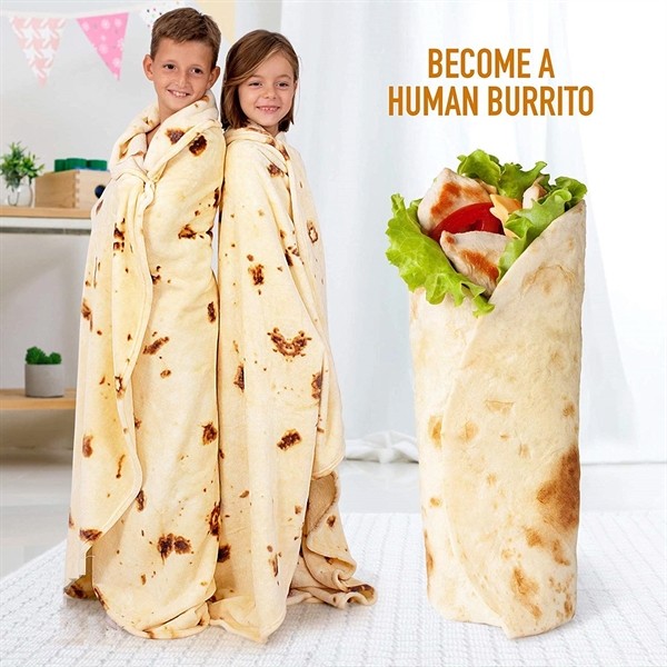 Novelty Round Realistic Food Double Sided Blanket for