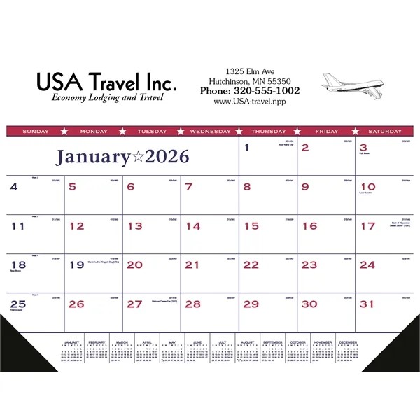 Triumph® Calendars Patriotic Desk Pad with Vinyl Corners for