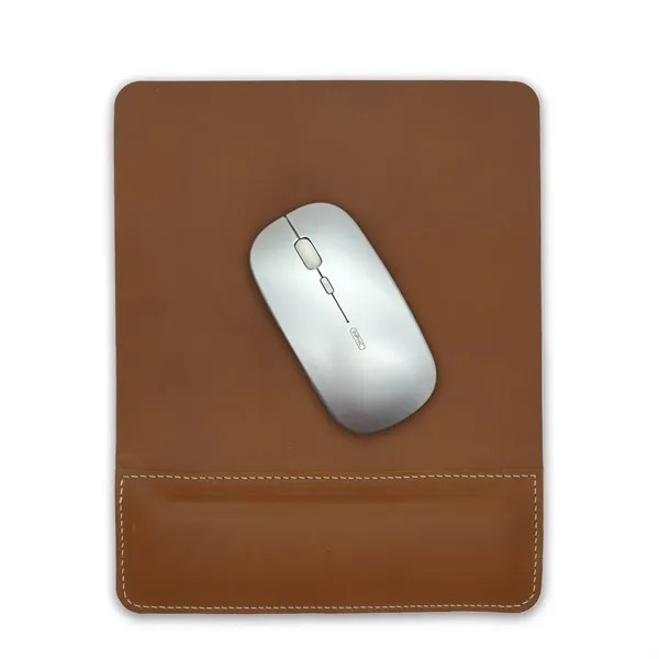 Modern genuine leather mouse pad with wrist cushion for