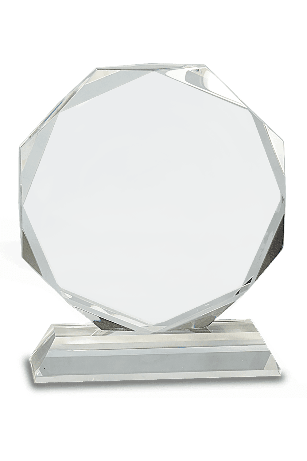 6" Clear Crystal Octagon on Clear Pedestal Base for