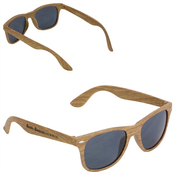 Sebring UV400 Wood Grain Sunglasses for