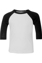 BELLA + CANVAS Toddler Three-Quarter Sleeve Baseball Tee