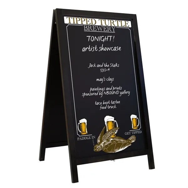 46" Deluxe Wood A-Frame Imprinted Chalkboard Kit for