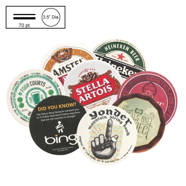 3.5" Circle Round Medium Weight Pulpboard Coaster for