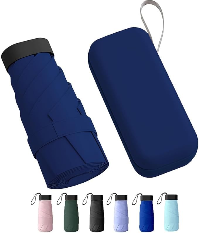 TEKCOOL Travel Mini Folding Compact Umbrella with Case for