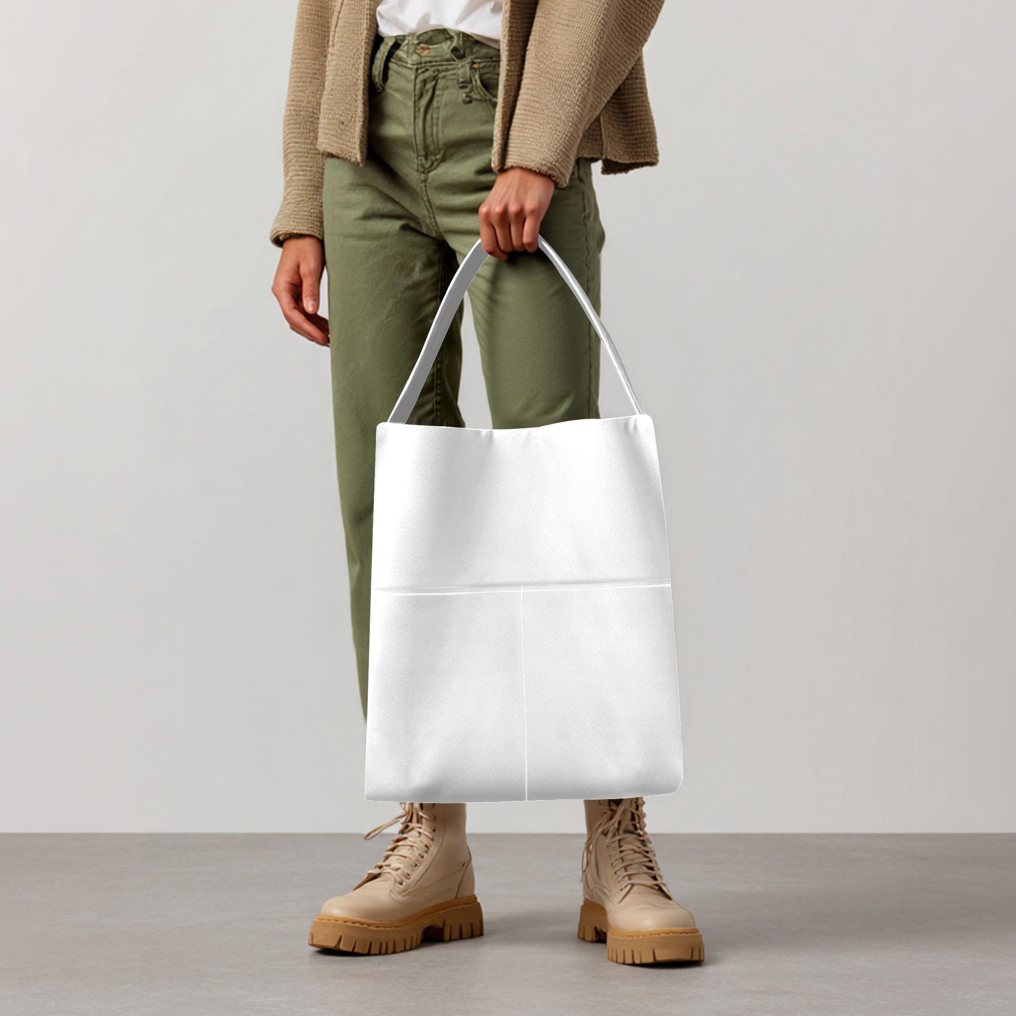 Designed-Handle Tote Bag for