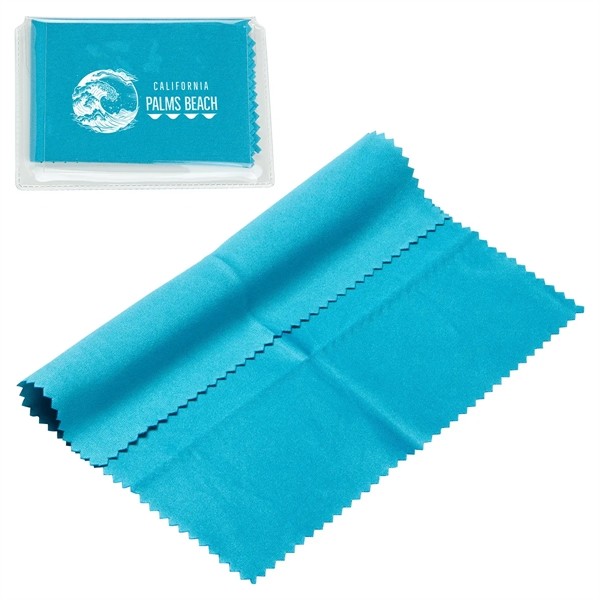 6- x 6- 220GSM Microfiber Cleaning Cloth in Clear PVC Case for