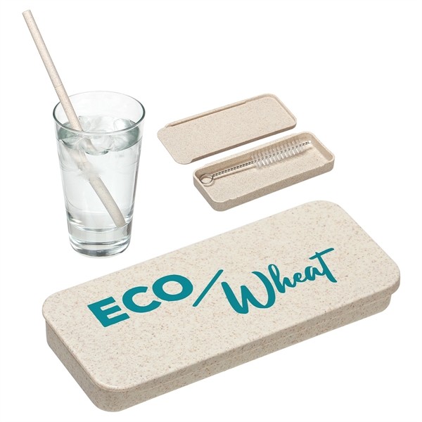 Eco Wheat Straw Kit With Cleaning Brush for