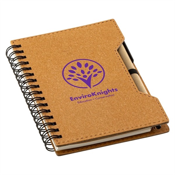 Agenda Recycled Spiral Notebook with Sticky Notes & Pen for