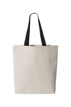 Q-Tees 11L Canvas Tote with Contrast-Color Handles