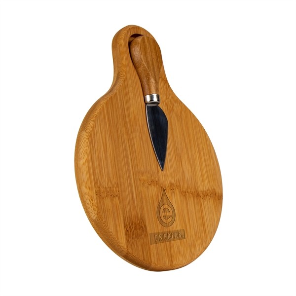 Small Bamboo Cutting Board with Cheese Knife for