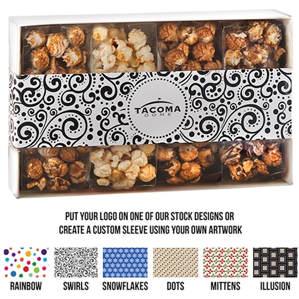 4 Way Contemporary Popcorn Gift Box - Gourmet for