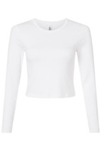 American Apparel Women's Baby Rib Long Sleeve Cropped Tee