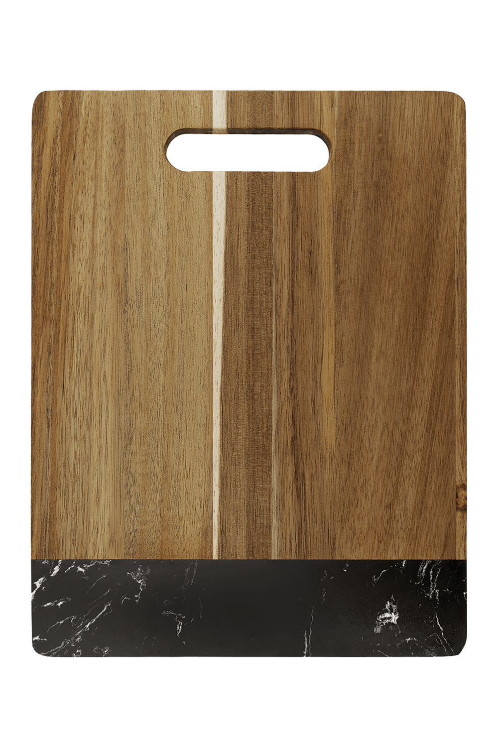 11 1/2" x 8 3/4" Acacia Wood with Marble Accent Rectangle Cutting Board with Handle for
