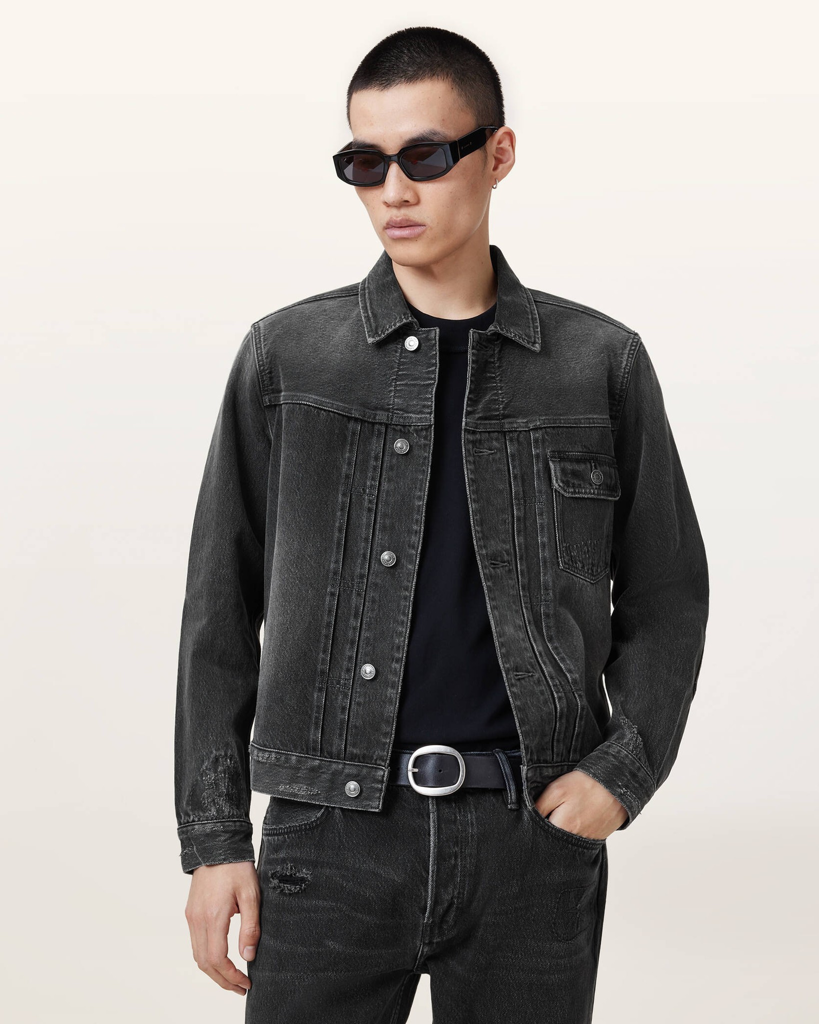 All Saints Jagger Slim Fit Denim Jacket for