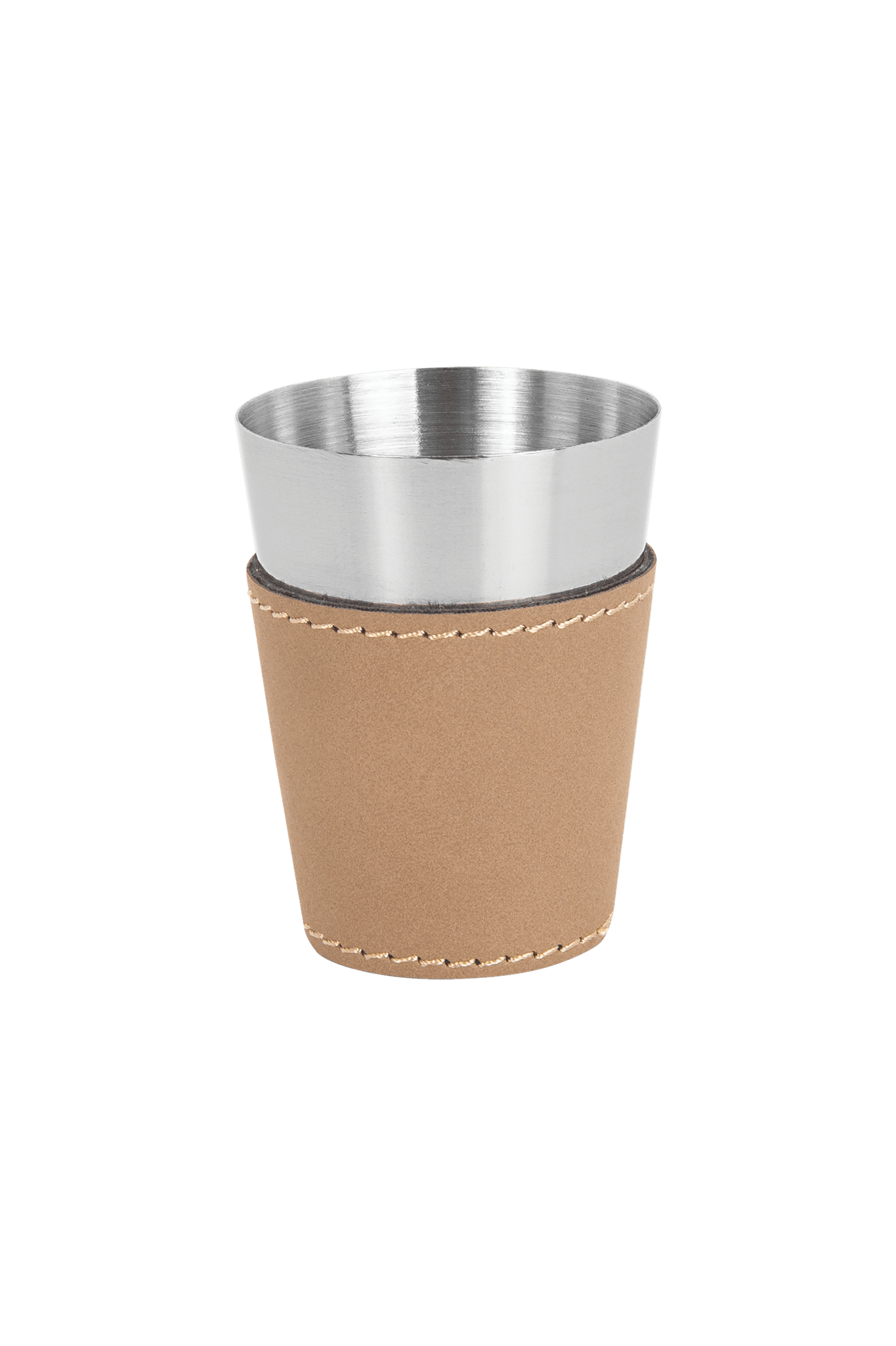 2 oz. Laserable Leatherette & Stainless Steel Shot Glass for