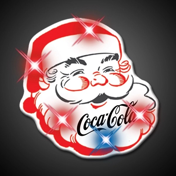 Light Up Flashing Classic Santa LED Pin image