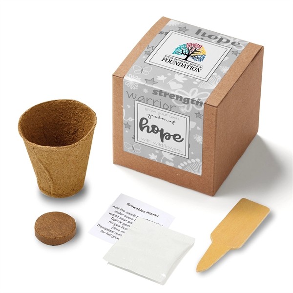 Gray Garden of Hope Seed Planter Kit in Kraft Box for