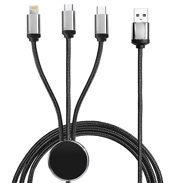 Modesto Back-lit 3-in-1 Charging Cable for