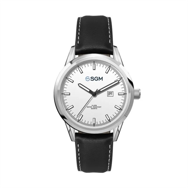 34MM SS, SILVER CASE, 3-HAND MVT, DTE for