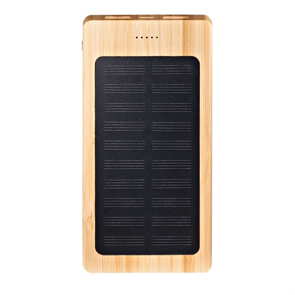 Marquette Solar Panel 8000mah Bamboo Power Bank for