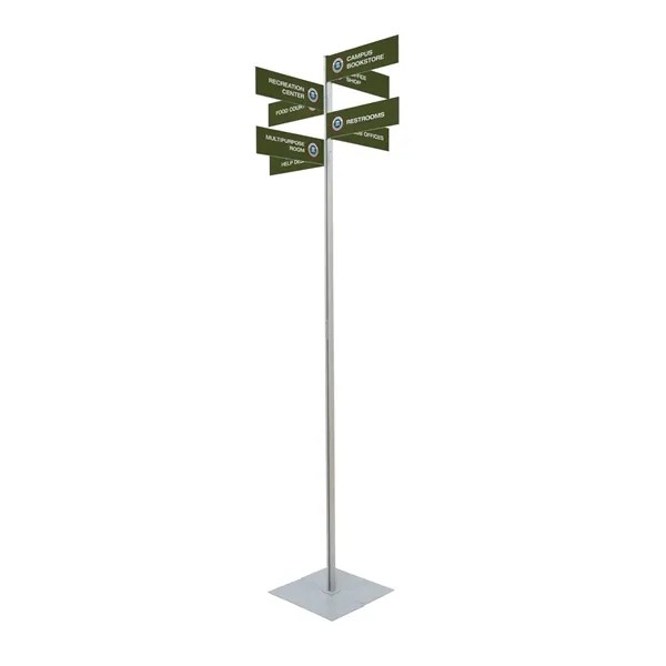 Wayfinding Rectangle Sign Post Kit (Eight Signs) for