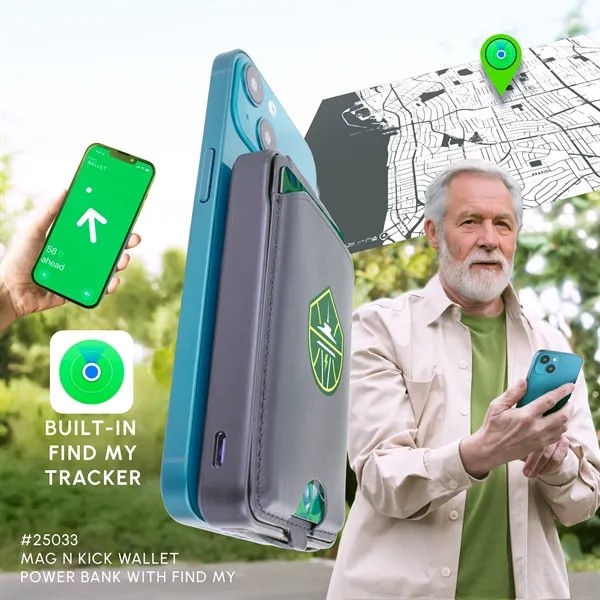 Mag-N-Kick™ Wallet Power Bank with Find My for