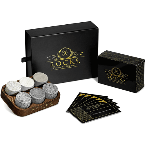 The Rocks Whiskey Chilling Stones x Trivia Quiz Set for