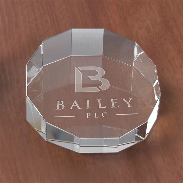 Slanted Circle Paperweight for