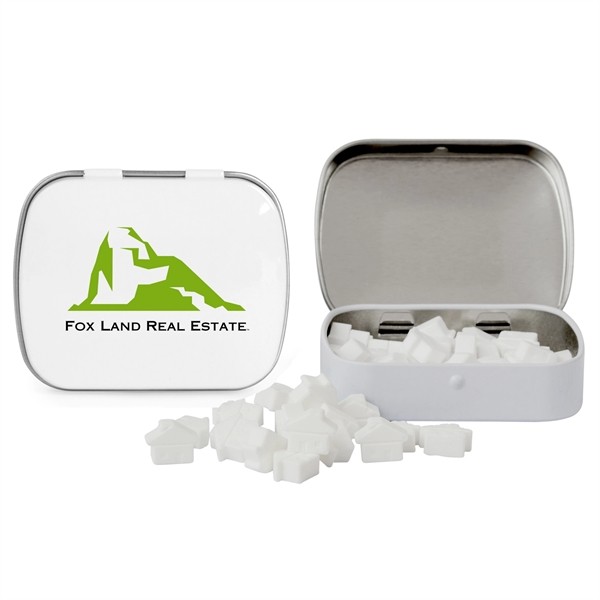 Domed Tin with House Shaped Mints for