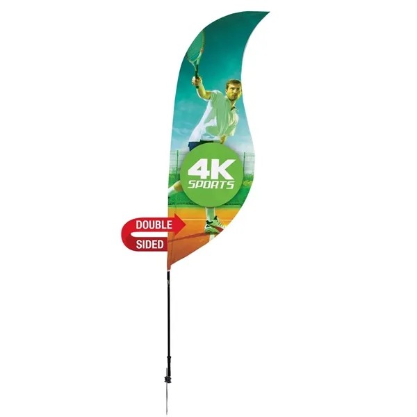 9' Streamline Sabre Sail Sign Flag, 2-Sided, Ground Spike for