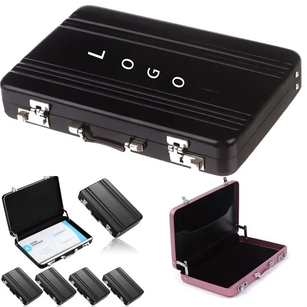 Stylish Mini Suitcase Aluminum Business Card Holder for