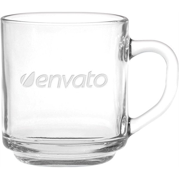 Capri Glass Coffee Mug - Deep Etched for