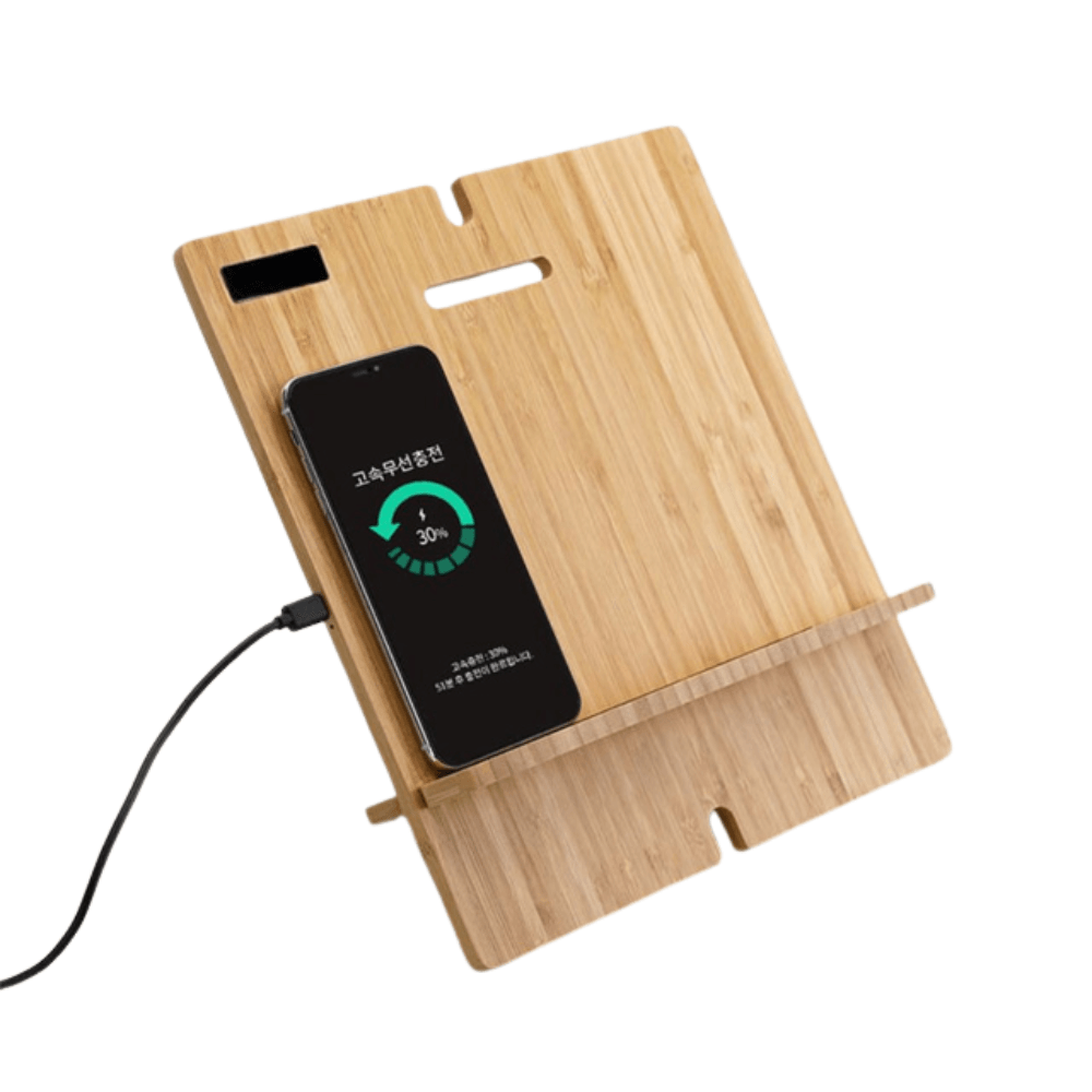 Wooden Tablet or Book Stand High-Speed ​​Wireless Charger (15W)  for