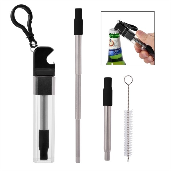 Straw Kit With Bottle Opener for
