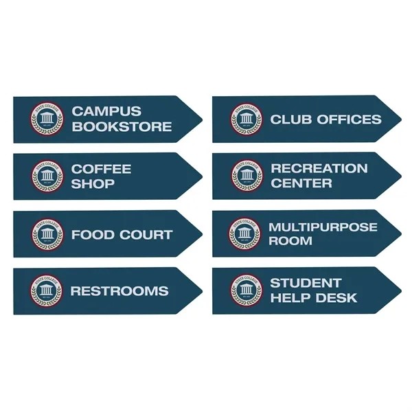 Wayfinding Arrow Sign Post Set of Eight Graphic Signs for