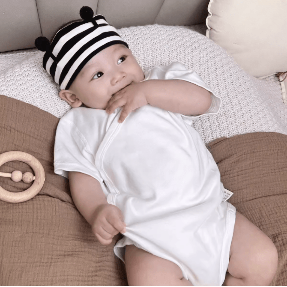 White Onesie Cotton Romper for