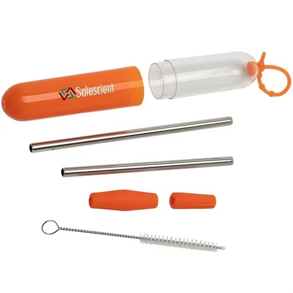 Paloma 5-Piece Stainless Steel Straw Set for