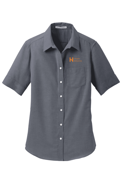 Port Authority Ladies Short Sleeve SuperPro Oxford Shirt for