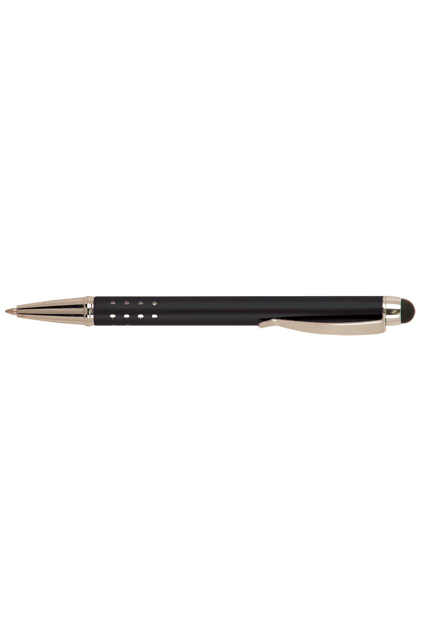 Silver Trim Laserable Pen with Stylus for