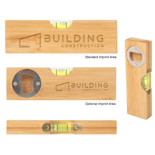 Bamboo Level With Bottle Opener for