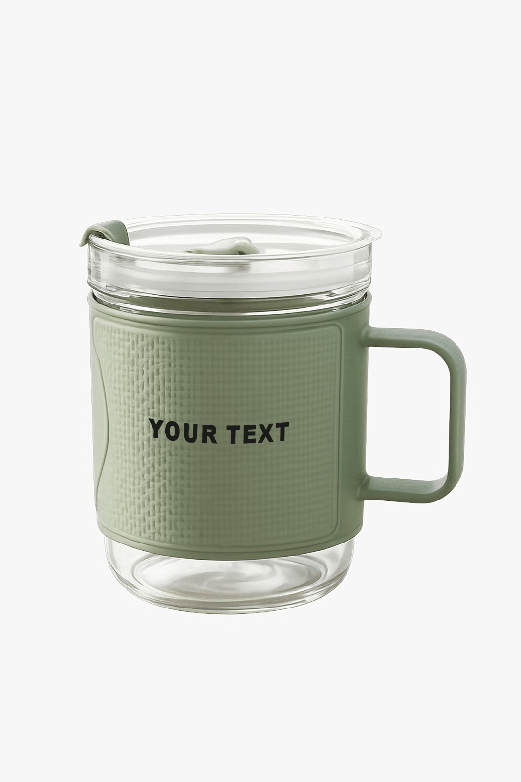 Sage Glass Mug with Lid for