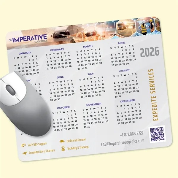 Vynex® Heavy Duty 8 x 9.5 x 1/8 Hard Calendar Mouse Pad for