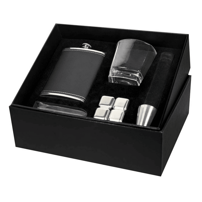 Aberdeen Bar Gift Set (Flask + Stones) for